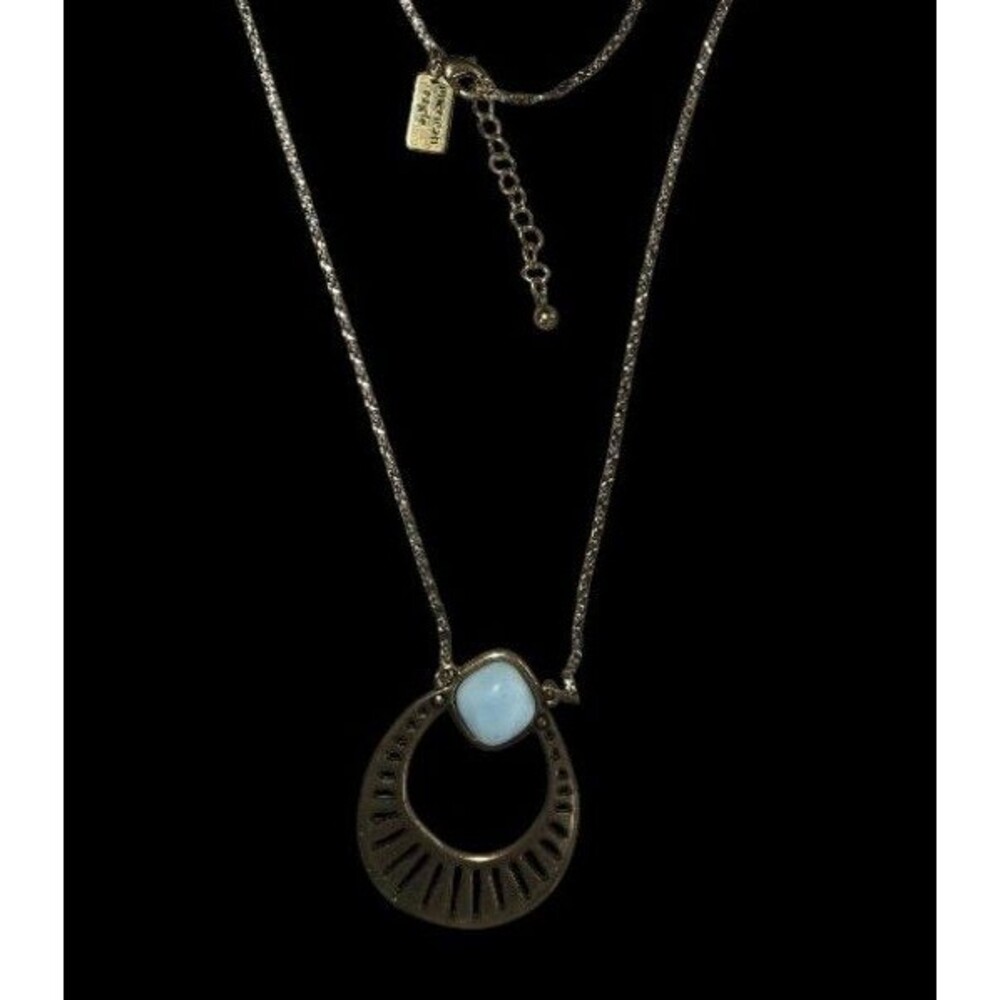 American Eagle long pendant necklace boho gold tone womens jewelry moon goddess - Picture 1 of 10